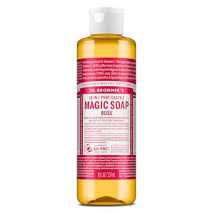 Dr. Bronner's Magic Soap Pure-Castile Liquid Soap (Rose, 32 Ounce) - Made with Regenerative Organic Certified Oils, 18-in-1 Uses: Face, Body, Hair, L