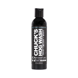 Chuck's Hog Wash - All Natural Beard and Body Wash - The Secret Agent Scent, 8oz - Leaves Your Beard Softer than its Ever Been and is Suitable for Da