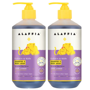 Alaffia Babies and Kids Shampoo and Body Wash, Gentle and Calming Support for Soft Hair and Skin with Shea Butter, Neem, and Coconut Oil, Fair Trade,