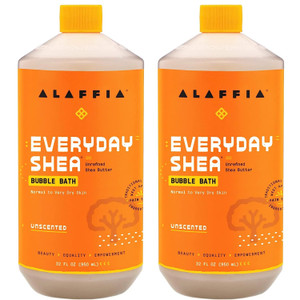 Alaffia Everyday Shea Bubble Bath, Cleanse, Soothe & Moisturize Skin, Made with Fair Trade Shea Butter, Cruelty Free, No Parabens, Vegan, Unscented,