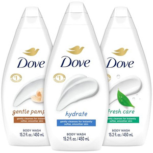 Dove Body Wash Variety 3-Pack  Hydrate, Fresh Care, and Gentle Pamper, 15.22 Oz Ea