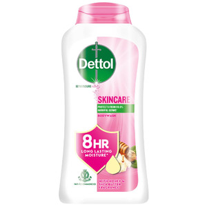 Dettol Skincare Body Wash and Shower Gel for Women and Men, 250ml | Soap-Free Bodywash | 8h Moisturization