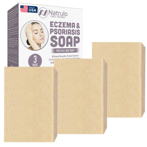 Eczema Soap Bar for Face and Body  All Natural Dermatitis, Psoriasis Treatment for Dry Itchy Flaky Skin Relief  Gentle Detoxifying, Healing, Anti-I