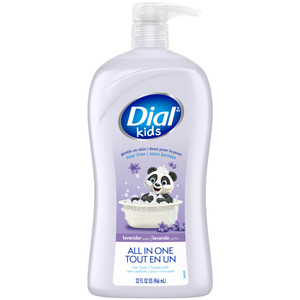 Dial Kids All-in-1 Body + Hair + Bubble Bath, Lavender Scent, 32 Fl Oz, Hypoallergenic Body Wash & Shampoo, No Tears Formula for Kids 2+ Years, No Pa