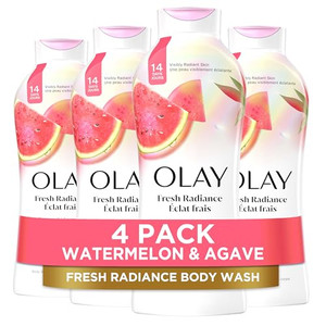 Olay Body Wash for Women, Fresh Radiance, Refreshing & Renewing, Made with Plant Based Cleansers, B3 Botanical Complex, For All Skin Types, Watermelo