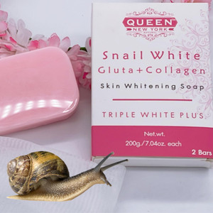 QUEEN SNAIL SECRET | Whip Soap Glutathione Collagen Skin Brightening Soap-Glowing,Radiance Skin, Dark Spots, Rejuvenate, Uneven Skin Tone|NO SLS NO P