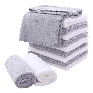 MOONQUEEN Microfiber Facial Cloths Fast Drying Washcloth 12 Pack - Premium Soft Makeup Remover Cloths - Highly Absorbent