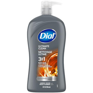 Dial Men 3in1 Body, Hair and Face Wash, Ultimate Clean, 32 Fl Oz