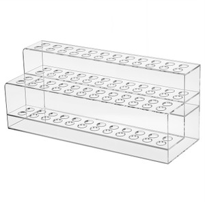 DIVINA VITAE Clear Acrylic Pen Holder 2 Tier Pen Display Stand Pen Storage Organizer 48-Slots Eyebrow Pen Stand Makeup Brush Rack Organizer for Home