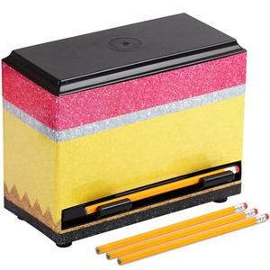 AIOMOB Glitter Pencil Dispenser for Classroom with 100 Pcs Wooden Pencils Back to School Pencil Bucket Plastic Straw Dispenser for Bulk Pencils Stora
