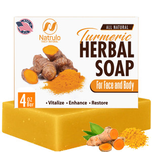 Turmeric Soap Bar for Face & Body - All Natural Turmeric Skin Soap - Turmeric Face Soap Reduces Acne, Brightens Scars & Cleanses Skin - 4 Oz Turmeric