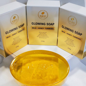 TURMERIC - HONEY - MILK SOAP. Skin Brightening Soap, All Natural, Dark Spots Remover, Acne, Scars, Face and Body 250 g (1)