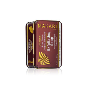MAKARI Exclusive Active Intense Exfoliating Soap (7oz) | Unify & Illuminate | Advanced Brightening Bar for Dark Spots and Blemishes | Exfoliates Dead