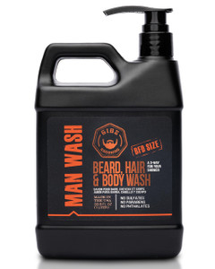 GIBS Man Wash 3 in 1 (Beard, Hair & Body) for Men with Tea Tree Oil, Travel Size, Liter