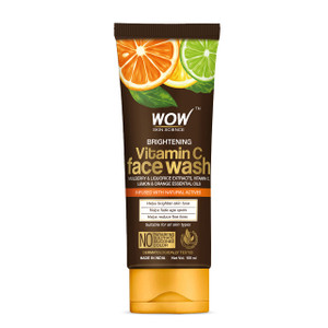 WOW Skin Science Vitamin C Face Wash - Deep Cleanser For Dry, Oily, Sensitive Skin & Acne Pore Minimizer, Exfoliating Daily Facial Wash - Sulfate, Pa