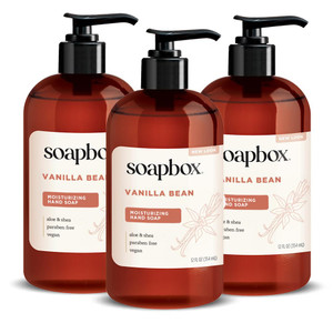 Soapbox Liquid Hand Soap, Vanilla & Lily Blossom - Gentle, Moisturizing Hand Cleanser, Vegan, Cruelty Free Hand Soap for Bathroom and Kitchen, 12oz P