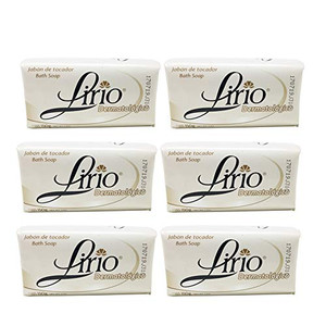 Lirio Dermatologico Bar Soap. Glycerin Enriched Antibacterial Soap. For Daily Use. Suitable for all Skin Types. 5.3 Oz. Pack of 6