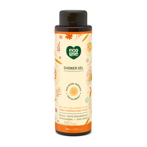 ecoLove - Natural Moisturizing Body Wash for Dry Skin - With Organic Carrot, Pumpkin and Sweet Potato - No SLS or Parabens - Vegan and Cruelty-Free S