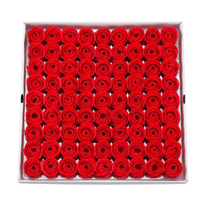 HOUSWEETY 81Pcs Bath Soap Rose Flower, Floral Scented Rose Petal Bouquet