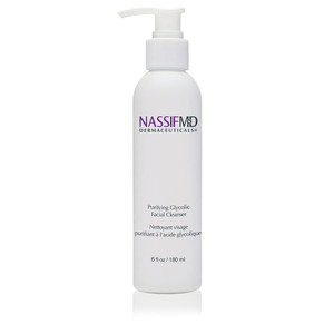 NassifMD Glycolic Acid Face Wash, Hydrating Facial Cleanser, Anti aging Face Wash, Glycolic cleanser for Face for Wrinkles and Fine Lines, Evens Skin
