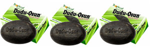 Dudu Osun Pure Organic African Black Soap 150g(Pack of 3) - Effective for Acne Treatment, Eczema, Dry Skin, Scar Removal, Dandruff, Pimples Mark Remo