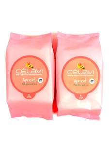 Celavi Makeup Remover Cleansing Wipes Removing Towelettes 2 Packs - 60 Sheets (Vitamin)
