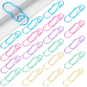 LXUEJIE 20 Pcs Colorful Metal Pen Clips, 2.8 Inch Pen Holder Clips for Notebook Papers Journal Book Jumbo Office Supplies (Gold/Purple/Pink/Blue/Gree