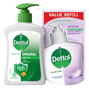Dettol Liquid Handwash (Original) - 200 ml with Free Dettol Liquid Handwash Refill- 175 ml