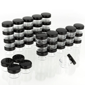 ZEJIA 5 Gram Sample Containers with Lids, 25PCS Mini Makeup Containers, Empty Plastic Travel Cosmetic Containers with Labels