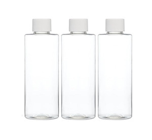 Cadet Home Solutions Refillable Clear Bottles (Plastic Screw-Top 3pack 4oz bottles) for Travel, School, Home or Office