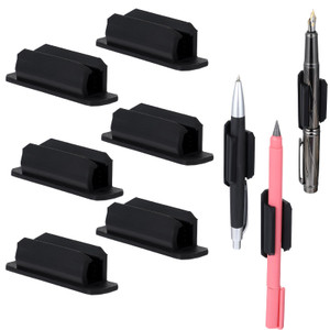CIATBYYJ 6 Pack Pen Holder for Desk, Silicone Adhesive Pencil Holders, Flexible Pen Holder & Marker Clip for Classroom Office Desk or Any Surface, Te