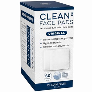 Clean Skin Club Clean² Pads 2.0 [New & Improved Edges] Guaranteed Not to Shed & Tear Face Pads, Unique Triple Layers, Textured & Ultra Soft Side, Org