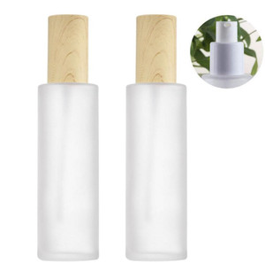 XINGZI 2PCS 120ML 4OZ Empty Frosted Glass Lotion Bottle with White Pump Head and Cap Emulsion Shower Gel Shampoo Conditioner Storage Holder Portable