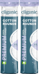 Cliganic Premium Cotton Rounds for Face (200 Count) | Makeup Remover Pads, Hypoallergenic, Lint-Free | 100% Pure Cotton (Packaging May Vary)