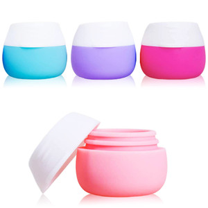 Gemice Silicone Cream Jars, TSA Approved Travel Size Containers - Leak-proof Travel Accessories with Lid for Cosmetic Makeup Face Body Hand Cream (4