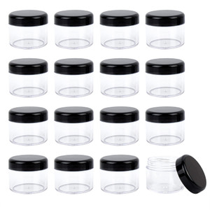 AUEAR, 20 Pack Round Pot Jars Plastic Cosmetic Containers with Lid for Liquid Creams Sample, Lotion, Ointments, Samples, Small Tiny Travel Storage Sl