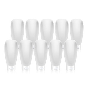 10 Pack 60ml/2oz Plastic Squeeze Tubes Travel Bottles Refillable Translucent Frosted Soft Cosmetic Container with Flip Cover for Facial Cleanser Sham