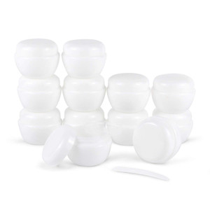 LONGWAY 1 Oz (30ML) Little Plastic Jars with Lids and Inner Liners | Empty Lotion Containers/Travel Cream Containers - for Salves,Lotions and Creams,