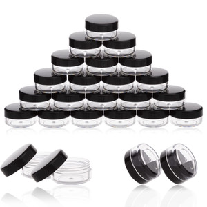 ZEJIA 3 Gram Sample Containers with Lids, 50 Count Tiny Sample Jars, 3ML Makeup Cosmetic Containers for Lip Balms, Lotion, Powder, Beauty Products(Bl
