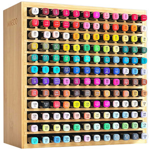 MinBoo Marker Organizer for 144 Markers, Bamboo Art Supply Storage Organizer Rack, Art Markers Pens Colored Pencils Paint Brushes Stationary Organize
