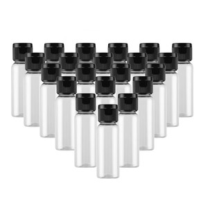 30Pack 0.7 oz Plastic Empty Travel Bottle with Flip Cap Sample Cosmetic Containers Jar for Lotions Shampoos and Massage Oils(Clear)