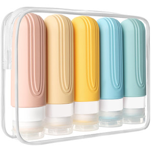 CHEODIN Travel Bottles for Toiletries, 5 Pack TSA Approved Travel Size Containers, 3oz Leak Proof Refillable Travel Accessories for Shampoo Condition