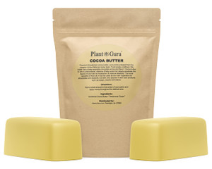 Plant Guru Raw Cocoa Butter 2 lbs. Bar - 100% Pure Natural Unrefined FOOD GRADE Arriba Nacional Cacao Bean, Great For Chocolate Making, Soap, Lip Bal