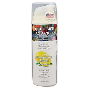 Original Udder Balm Quilters Hand Cream, Patchwork Lemon - Made in USA - Ultra-Hydrating Hand Cream for Quilters, Fast-Absorbing Non-Greasy Hand Lot