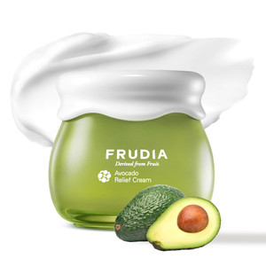 FRUDIA Avocado Relief Face Cream (1.94 oz)  Soothing and Calming Korean Face Moisturizer w/62% Avocado Extract, Panthenol & Madecassoside for Dry, S