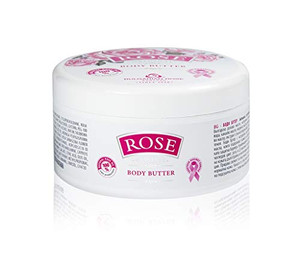 Bulgarian Rose Body Butter with Natural Rose Oil, Nourishing & Moisturizing, Hydrating Skin Care, Rejuvenating Body Lotion