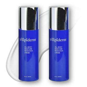 Trilipiderm All-Body Moisture Retention Crme  2-PACK of 8 Ounce Airless Pump Bottles  Plant-Based All-Day Lightweight Hydration for Body and Face,