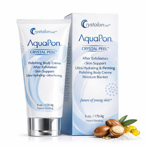 Aquapon Body cream for Women & Men, Crystal Peel Ultra Hydrating, Sensitive Skin Safe Daily Face & Body Moisturizer for dry skin, Polishing after exf