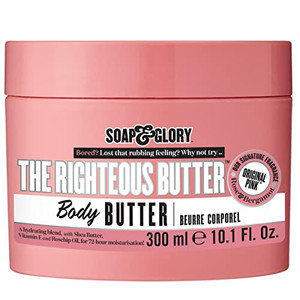 Soap & Glory The Righteous Body Butter - Hydrating Body Moisturizer for Dry Skin with Shea Butter, Vitamin E & Aloe Vera - Rich Lotion for Women - Ve