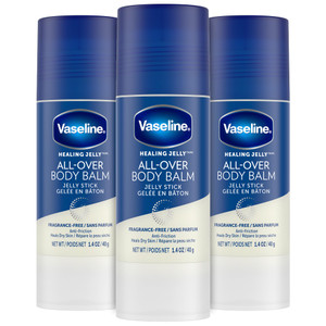 Vaseline All-Over Body Balm Stick 3-Pack  Non-Greasy Fragrance-Free Moisturizer, Travel-Size Lotion, 1.4 Oz Ea